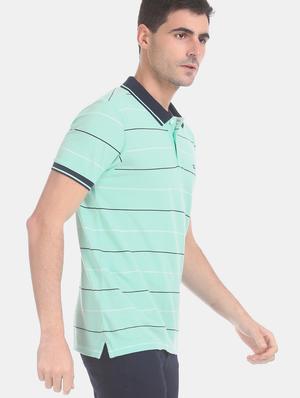 sea green striped polo t-shirt - 17630781 - Standard Image - 2