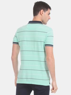 sea green striped polo t-shirt - 17630781 - Standard Image - 3