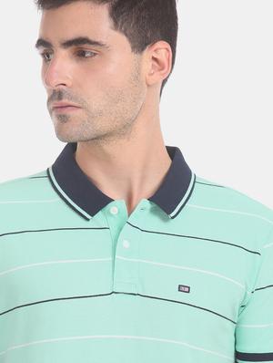 sea green striped polo t-shirt - 17630781 - Standard Image - 5