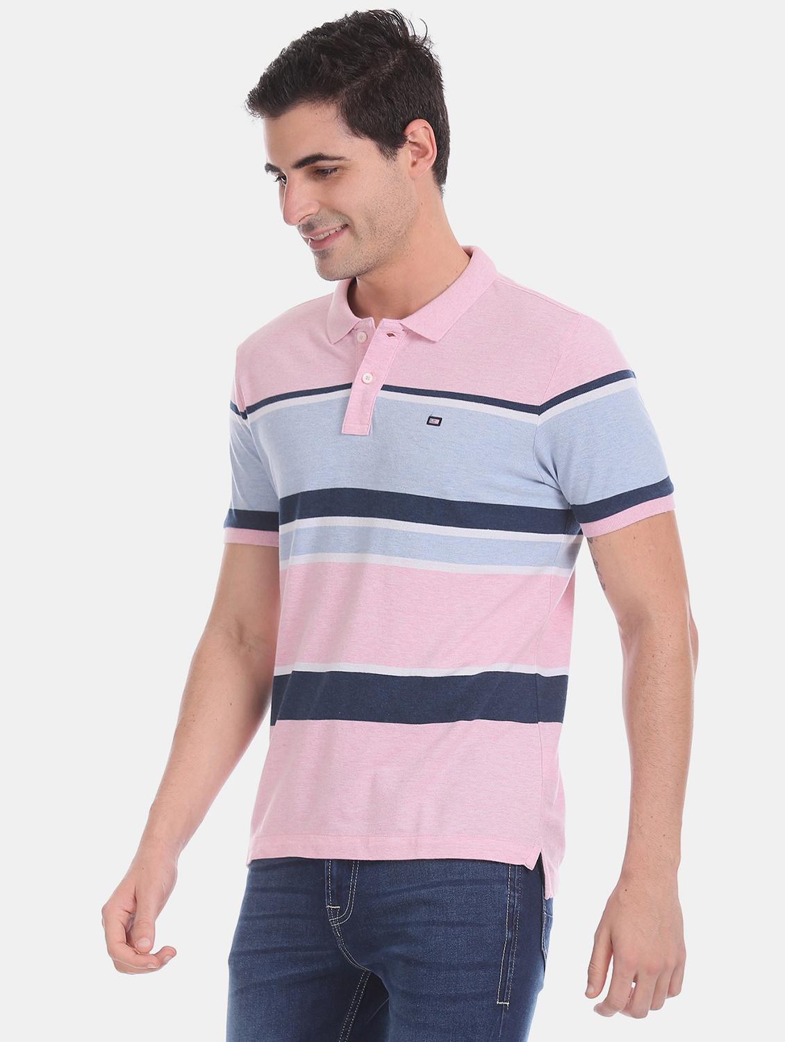 pink striped polo t-shirt - 17630787 - Zoom Image - 2