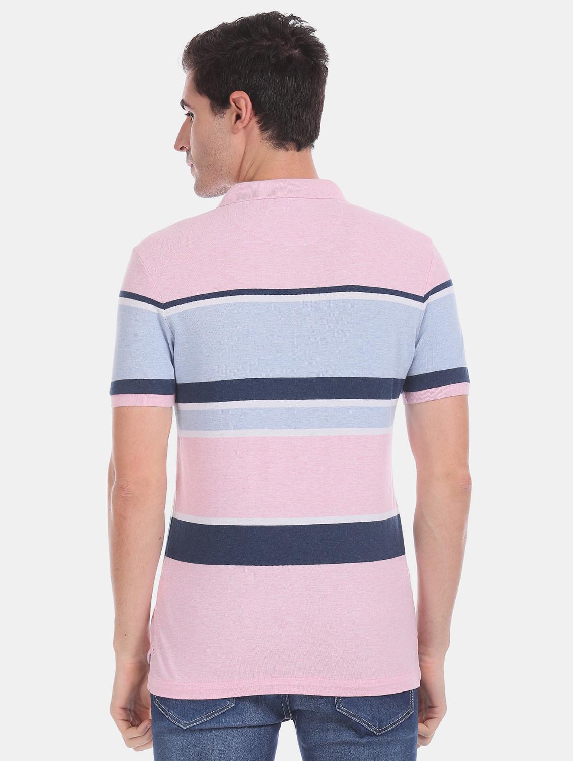 pink striped polo t-shirt - 17630787 - Zoom Image - 3