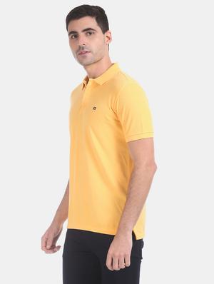 yellow solid polo t-shirt - 17630791 - Standard Image - 2