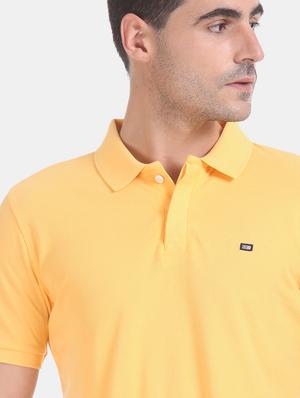 yellow solid polo t-shirt - 17630791 - Standard Image - 5