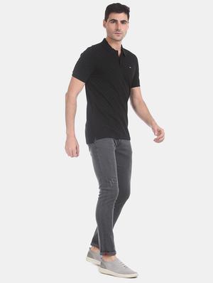 black printed polo t-shirt - 17630794 - Standard Image - 4
