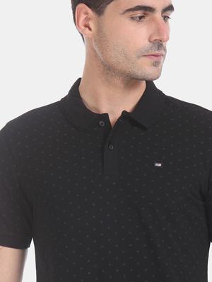 black printed polo t-shirt - 17630794 - Standard Image - 5