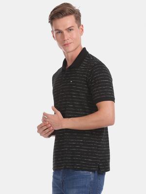black striped polo t-shirt - 17630798 - Standard Image - 2