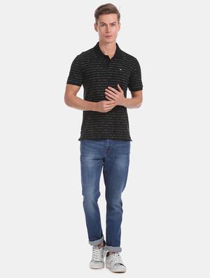 black striped polo t-shirt - 17630798 - Standard Image - 4