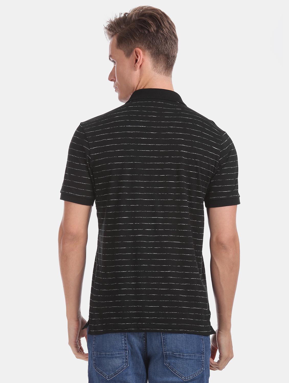 black striped polo t-shirt - 17630798 - Zoom Image - 3