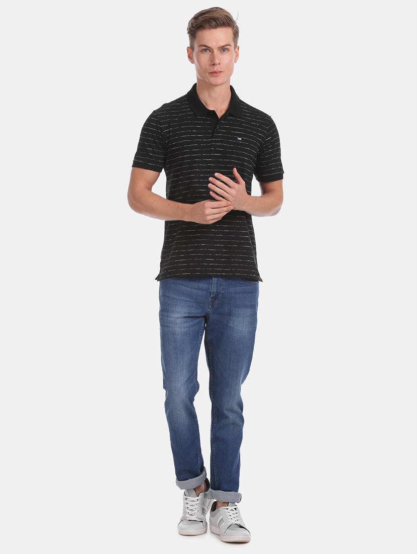 black striped polo t-shirt - 17630798 - Zoom Image - 4