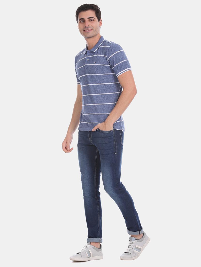blue striped polo t-shirt - 17630803 - Zoom Image - 4