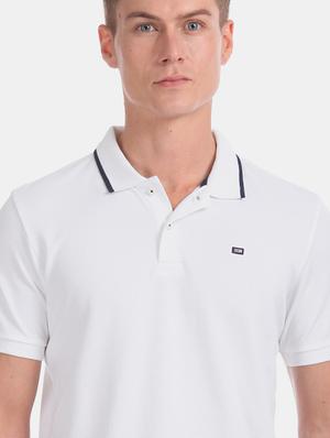 white solid polo t-shirt - 17630811 - Standard Image - 5