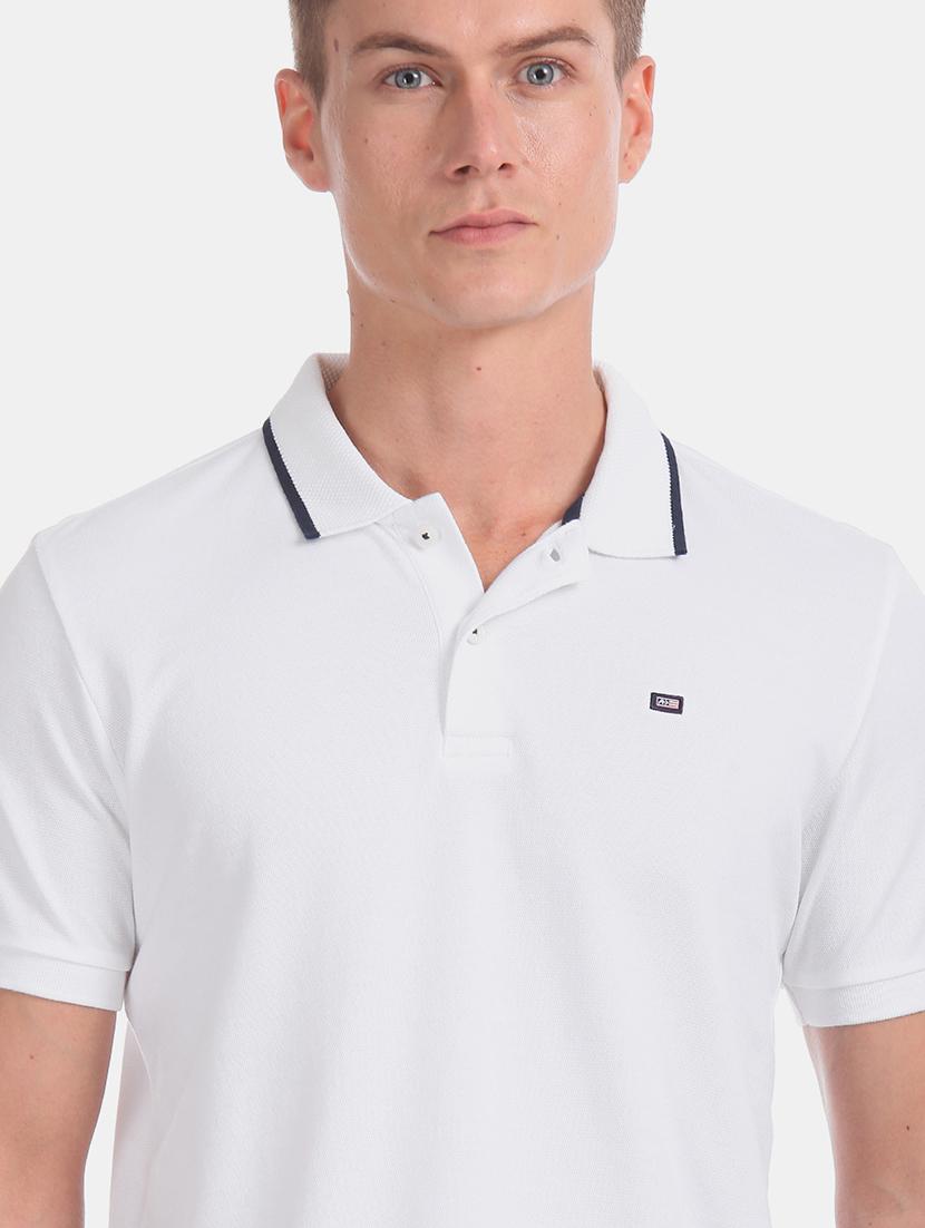 white solid polo t-shirt - 17630811 - Zoom Image - 5