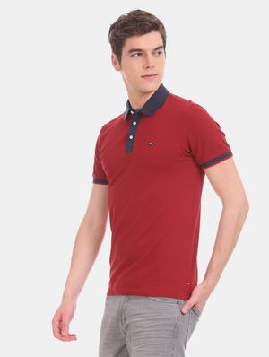 red solid polo t-shirt - 17630814 - Standard Image - 2