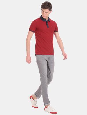 red solid polo t-shirt - 17630814 - Standard Image - 4