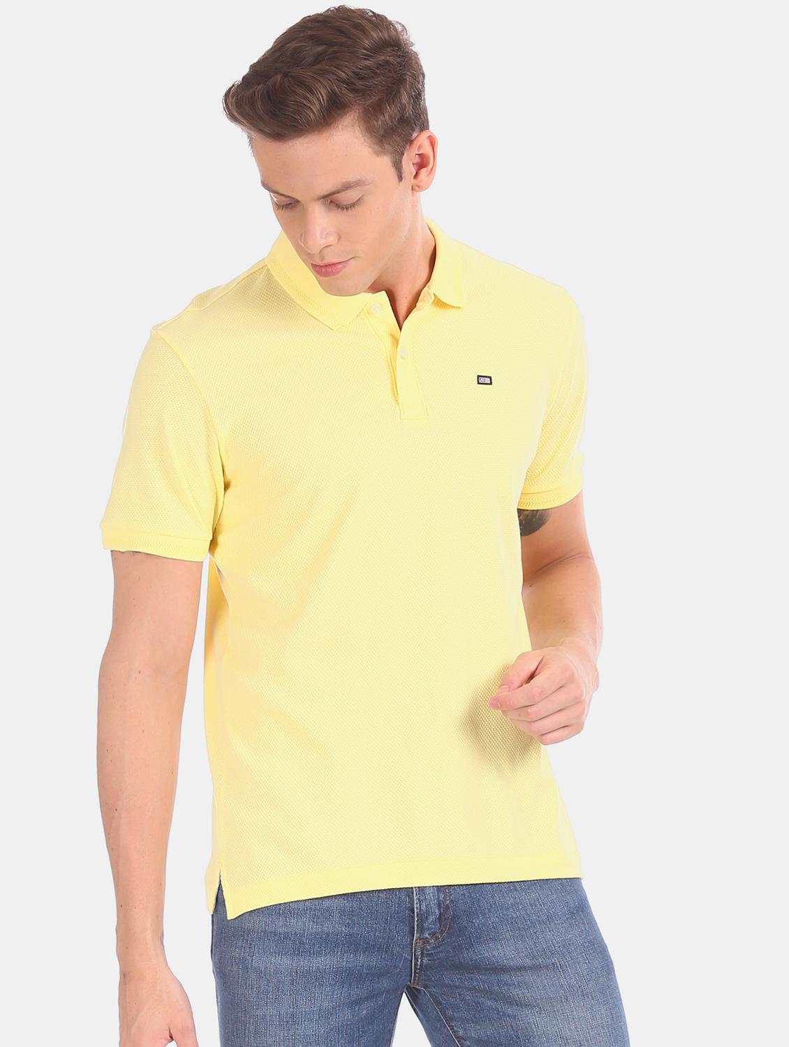 yellow solid polo t-shirt - 17630823 - Zoom Image - 1
