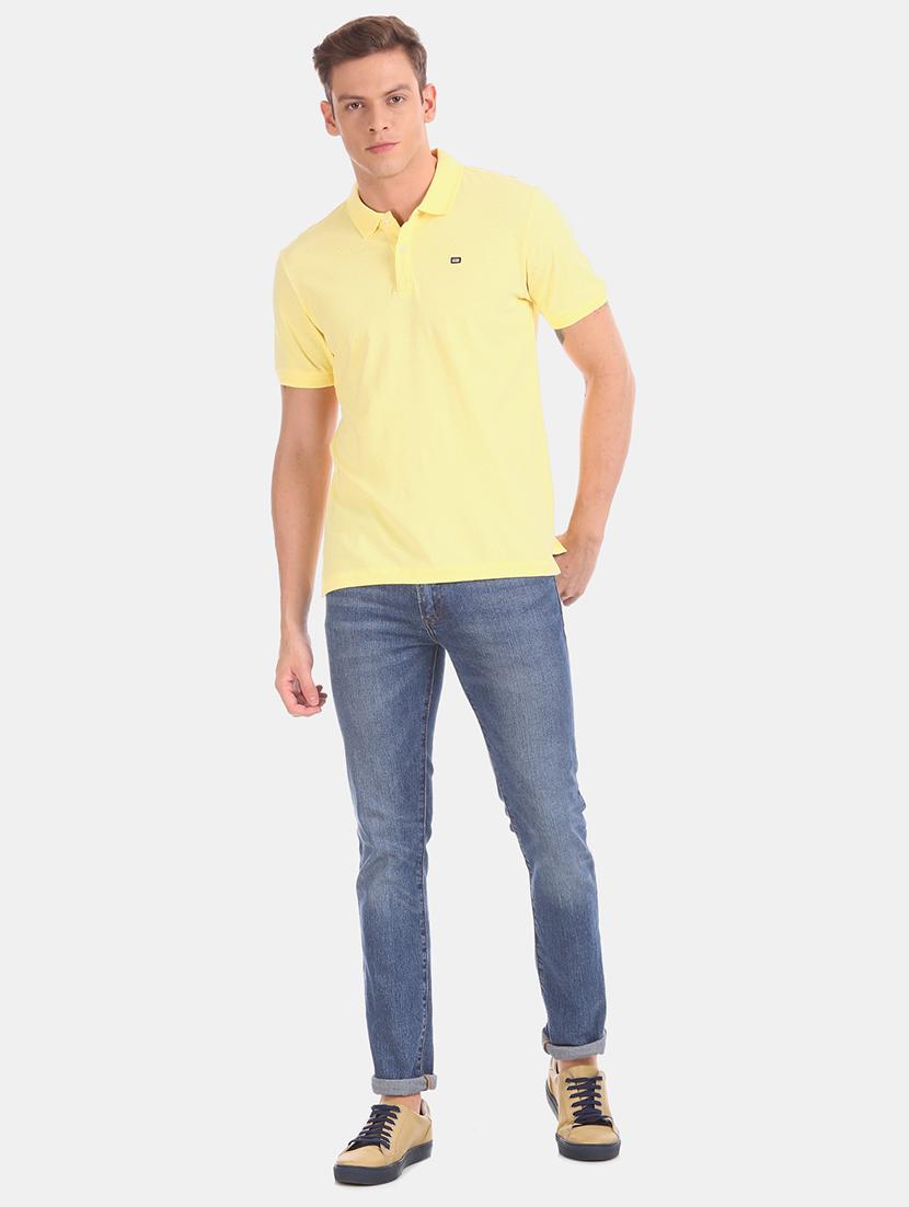 yellow solid polo t-shirt - 17630823 - Zoom Image - 4