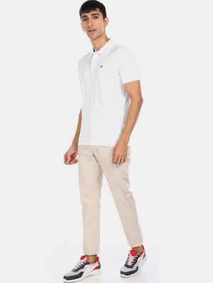 white printed polo t-shirt - 17630857 - Standard Image - 3