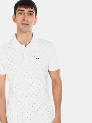 white printed polo t-shirt - 17630857 - Standard Image - 4