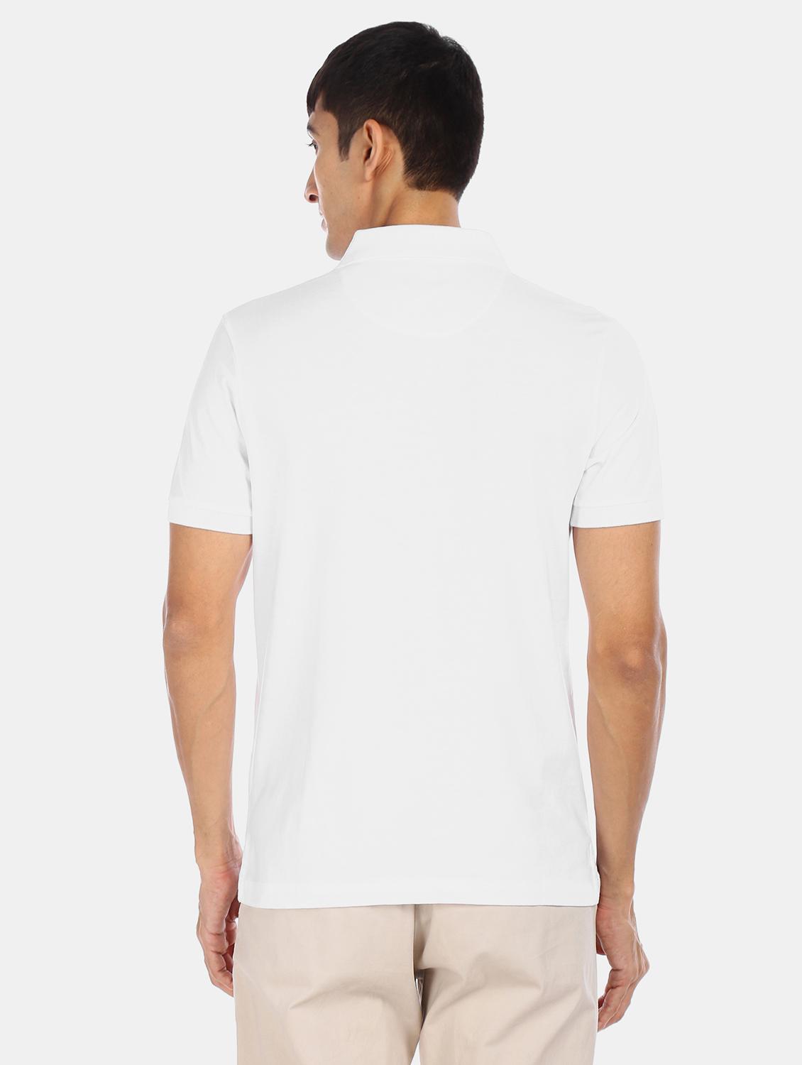 white printed polo t-shirt - 17630857 - Zoom Image - 2