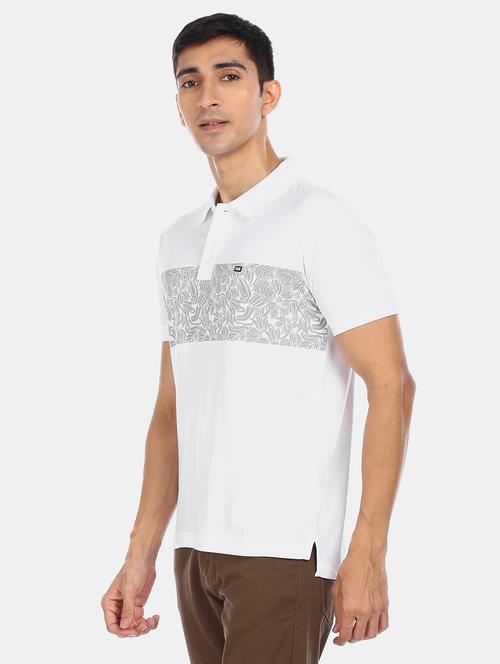 white printed polo t-shirt - 17630866 - Standard Image - 1