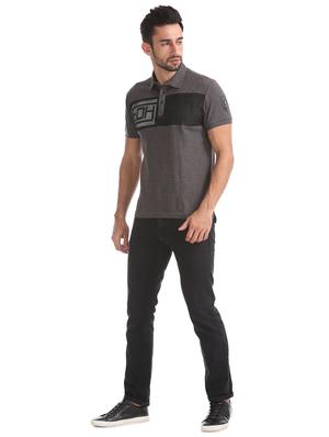 grey self design polo t-shirt - 17630912 - Standard Image - 4