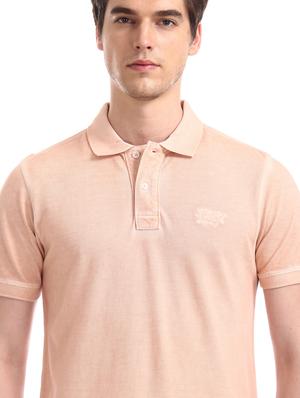peach solid polo t-shirt - 17630925 - Standard Image - 5
