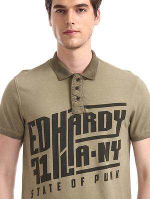 brown typographic polo t-shirt - 17630937 - Standard Image - 5
