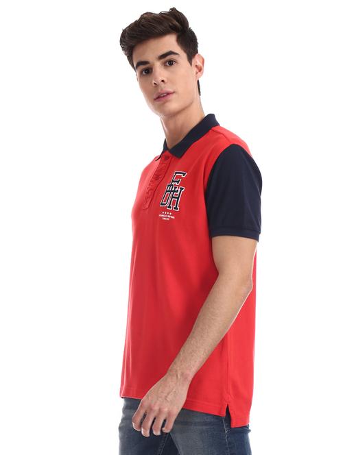 blue typographic polo t-shirt - 17630939 - Standard Image - 1