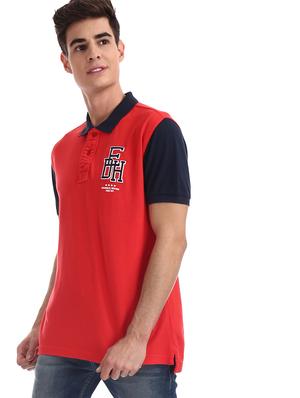 blue typographic polo t-shirt - 17630939 - Standard Image - 2