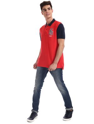 blue typographic polo t-shirt - 17630939 - Standard Image - 4