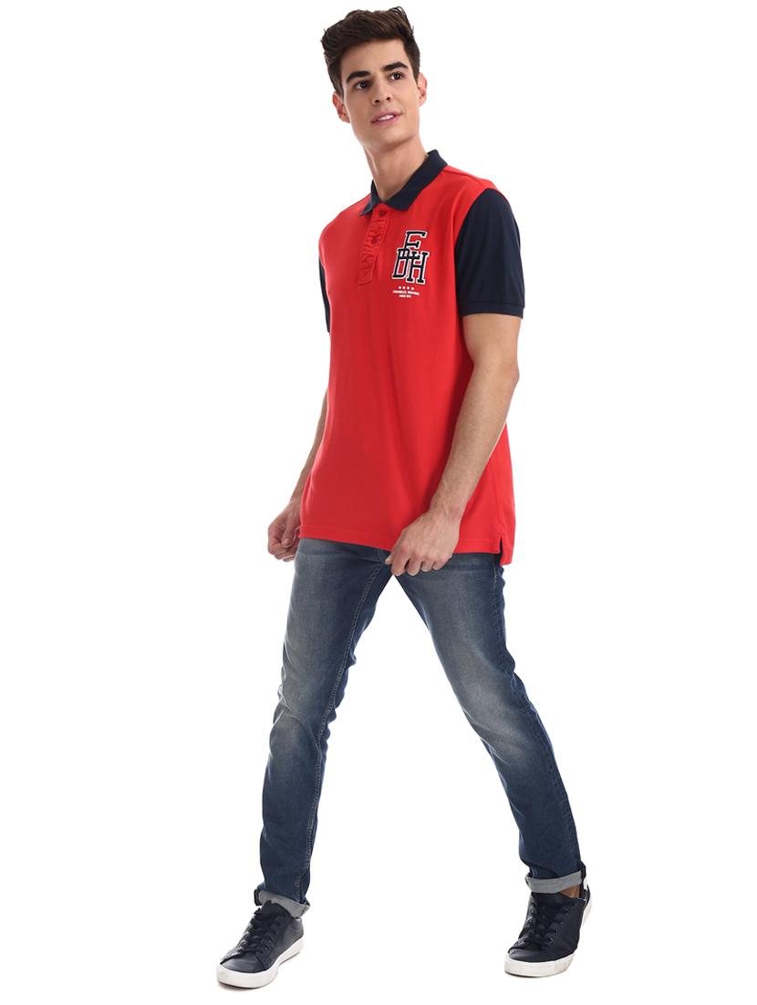 blue typographic polo t-shirt - 17630939 - Zoom Image - 4