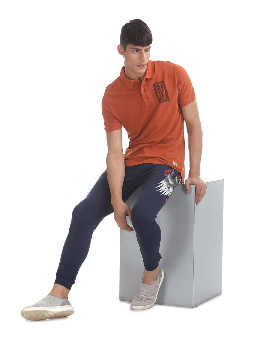 orange typographic polo t-shirt - 17630949 - Zoom Image - 4