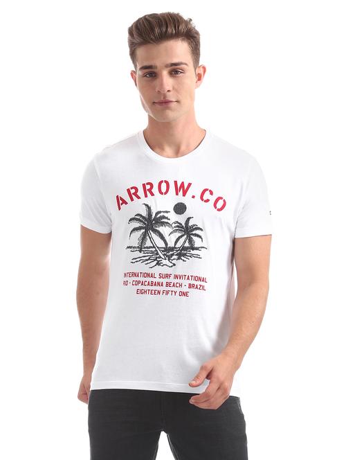 white front print t-shirt - 17630966 - Very Small Image - 1