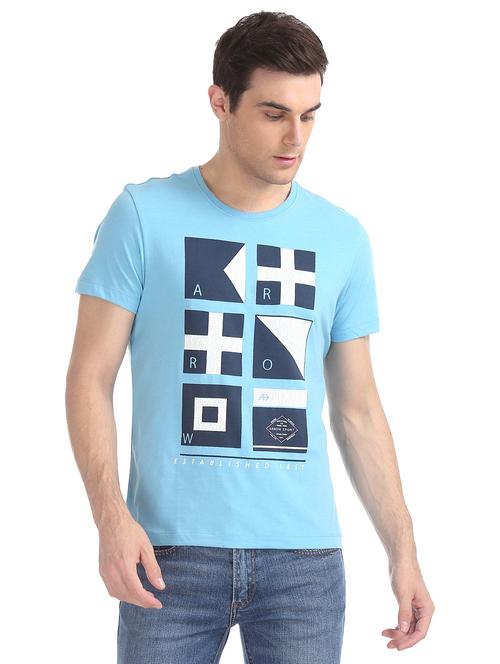 blue front print t-shirt - 17630976 - Standard Image - 1