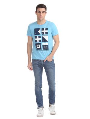 blue front print t-shirt - 17630976 - Standard Image - 4