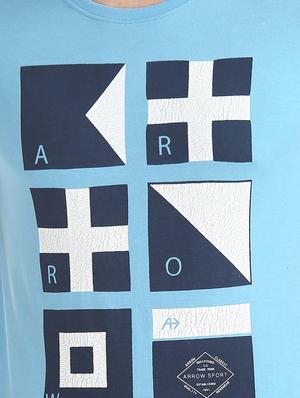 blue front print t-shirt - 17630976 - Standard Image - 5