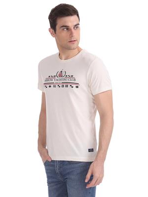 off white chest print t-shirt - 17630983 - Standard Image - 2
