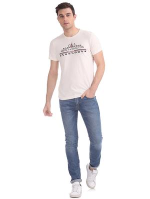 off white chest print t-shirt - 17630983 - Standard Image - 4