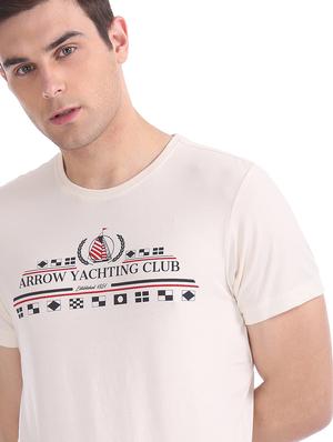 off white chest print t-shirt - 17630983 - Standard Image - 5