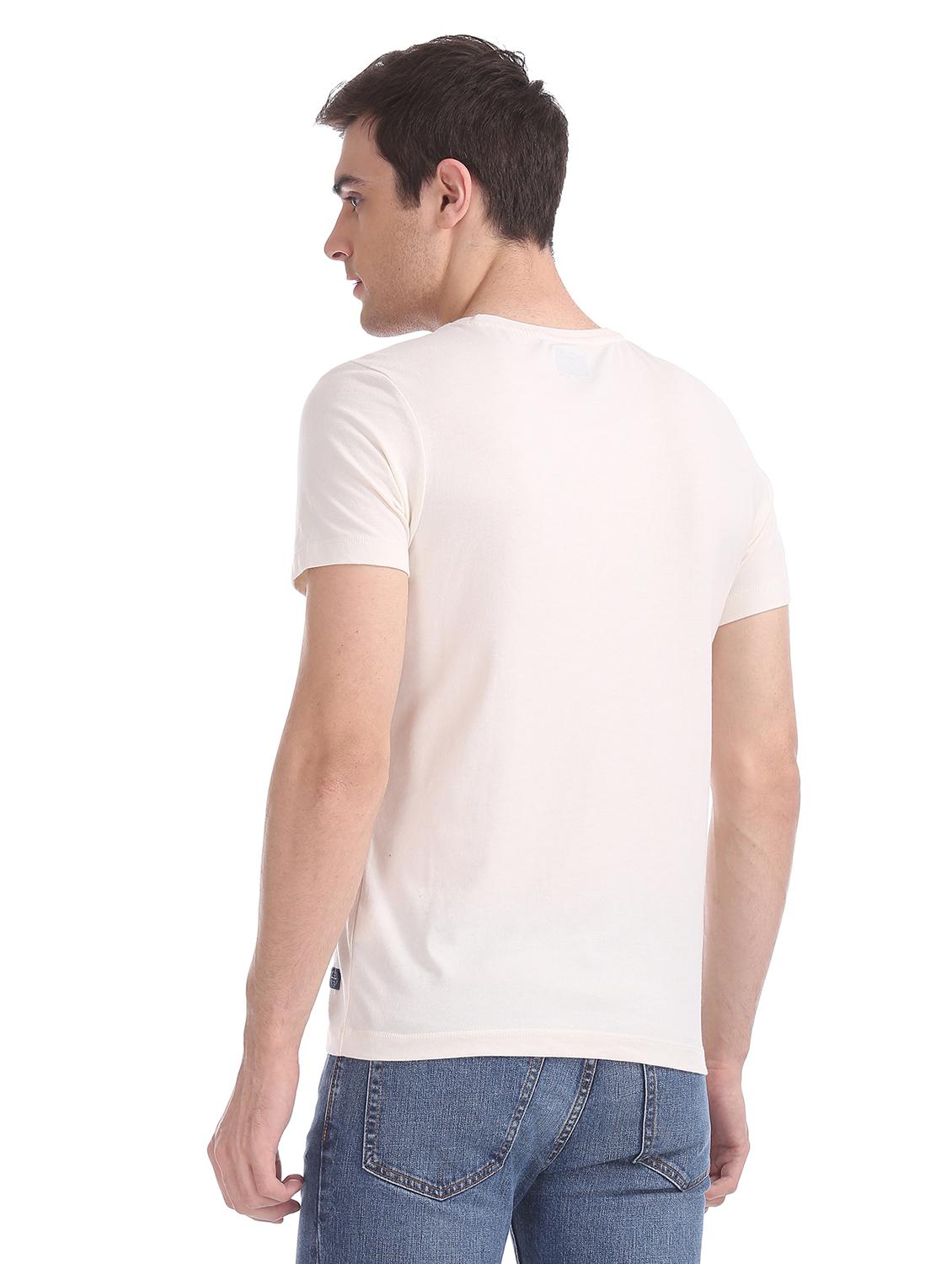 off white chest print t-shirt - 17630983 - Zoom Image - 3