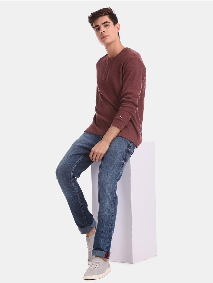 maroon self design t-shirt - 17630995 - Zoom Image - 4