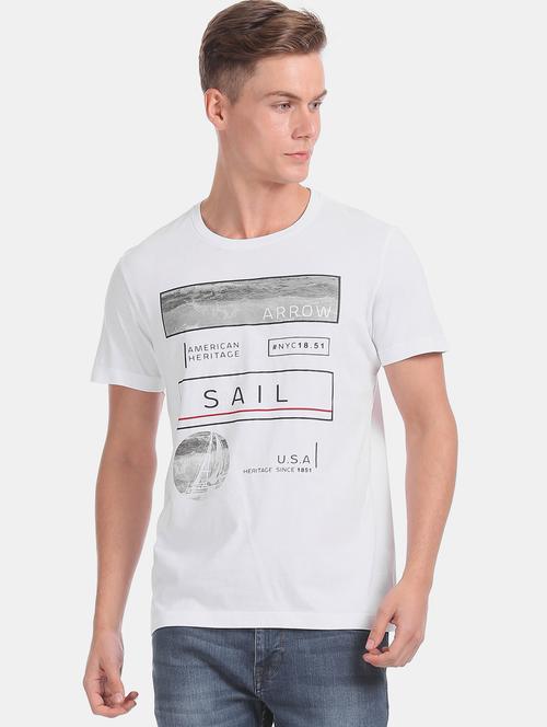 white front print t-shirt - 17631000 - Very Small Image - 1