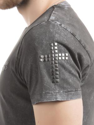 grey solid t-shirt - 17631024 - Standard Image - 4