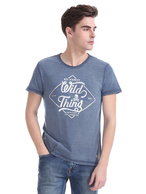 blue printed t-shirt - 17631139 - Standard Image - 1