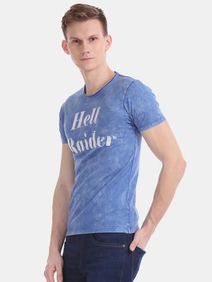 blue chest print t-shirt - 17631164 - Standard Image - 2