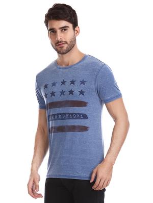 blue chest print t-shirt - 17631165 - Standard Image - 2