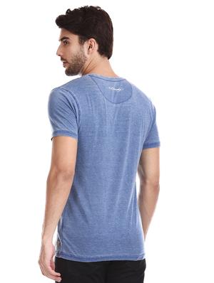 blue chest print t-shirt - 17631165 - Standard Image - 3