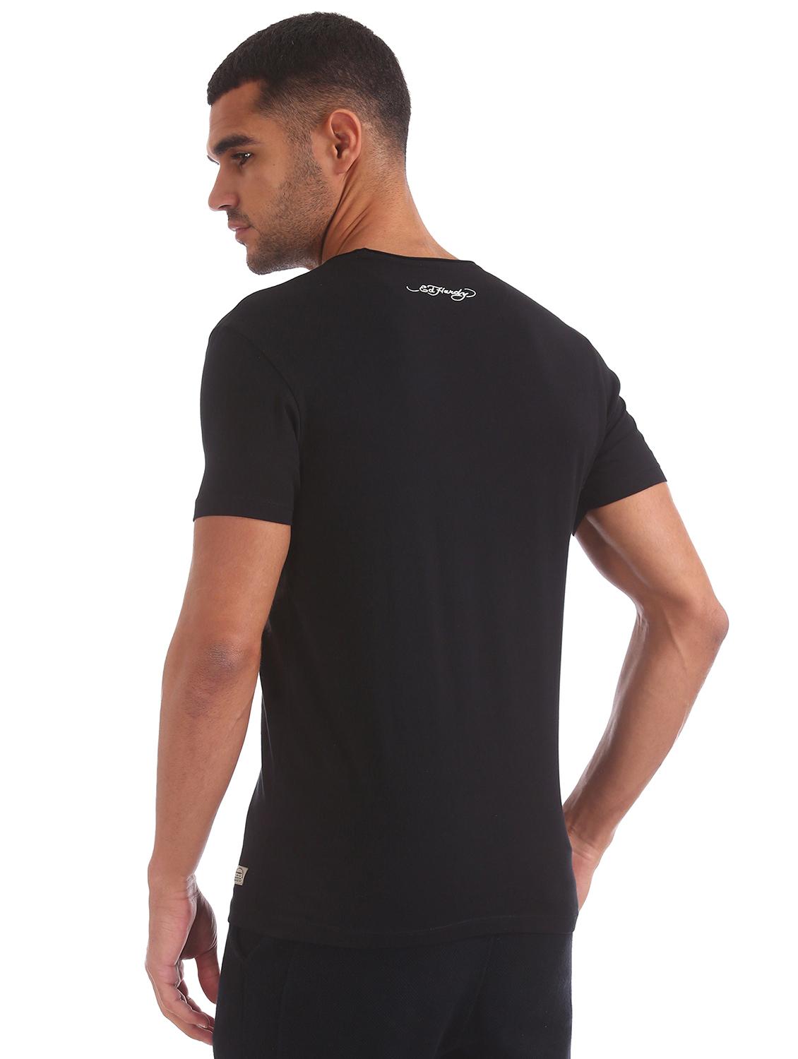 black front print t-shirt - 17631184 - Zoom Image - 3