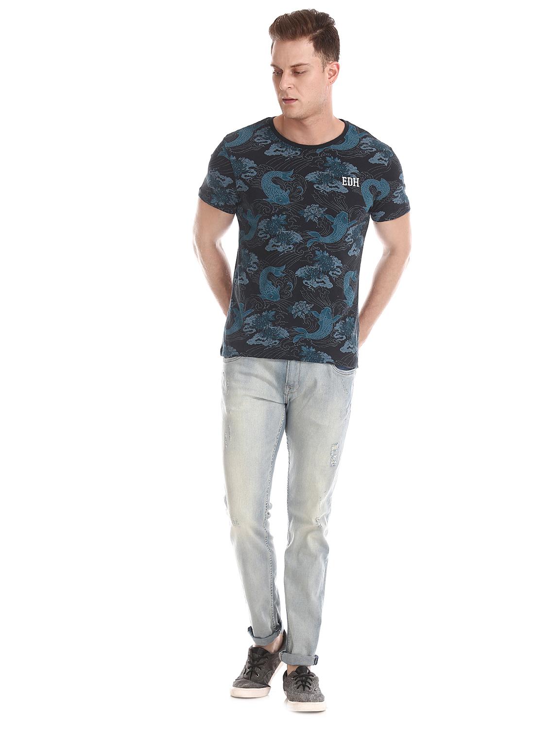 blue printed t-shirt - 17631185 - Zoom Image - 4