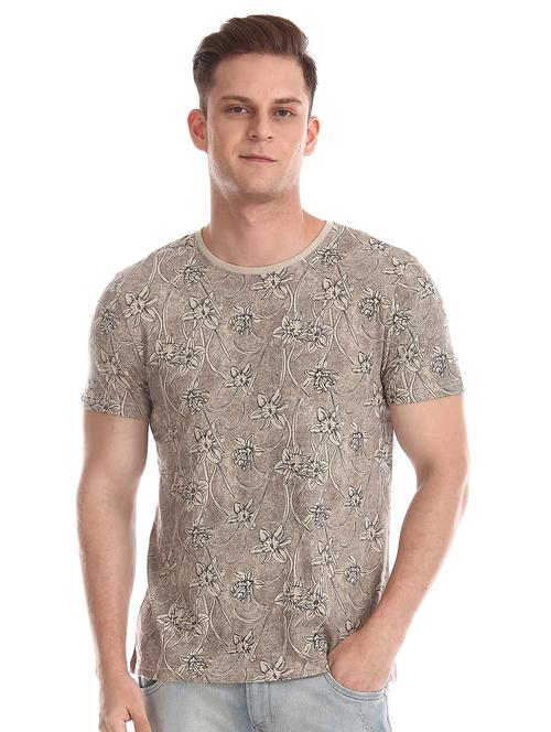 beige printed t-shirt - 17631192 - Standard Image - 1